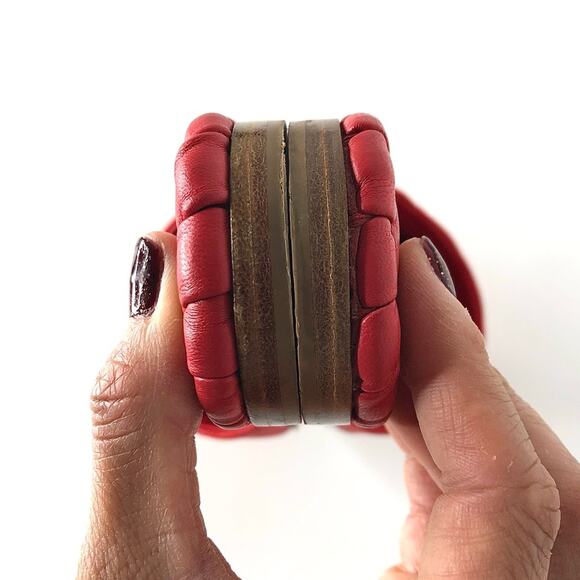 Chanel Interlocking CC Logo Red Quilted Lambskin Slip On Mules Slides 38.5 Flats - Picture 8 of 13